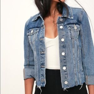 Traffic Jam Light Wash Raw Hem Denim Jean Jacket